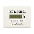 Recharging Social Battery Canvas Wall Art | Minimalist Neutral Wall Décor | STATIC CLUB
