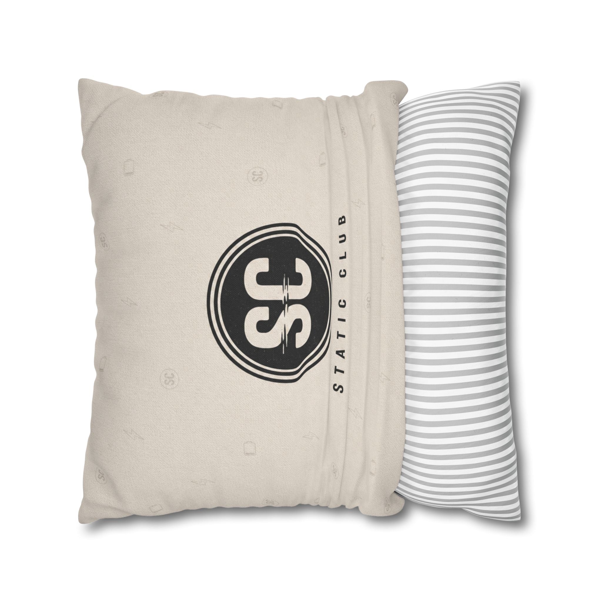 Recharging Social Battery Decorative Pillow Cover | Introvert Throw Cushion | Minimalist Neutral Home Décor | STATIC CLUB
