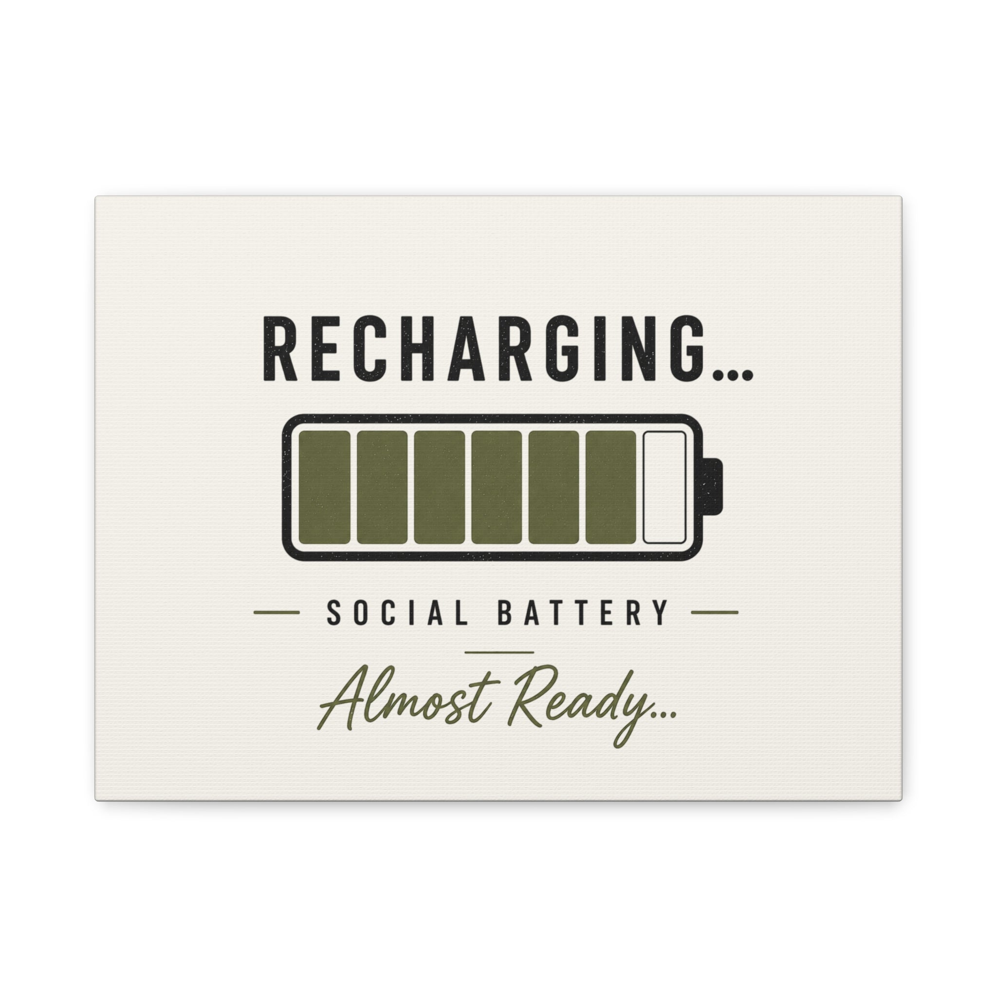 Recharging Social Battery Canvas Wall Art | Minimalist Neutral Wall Décor | STATIC CLUB