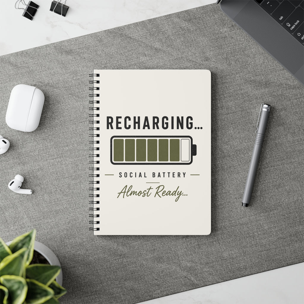 Recharging A5 Wirobound Notebook | Minimalist Journal | STATIC CLUB