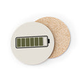 Battery Charge Cork Coasters | Minimalist Drink Coasters | Recharge Collection | STATIC CLUB